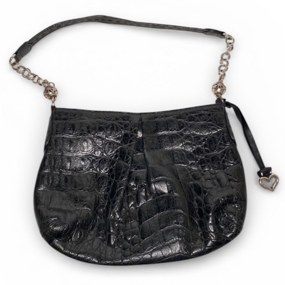 Brighton black textured leather small vintage hand bag